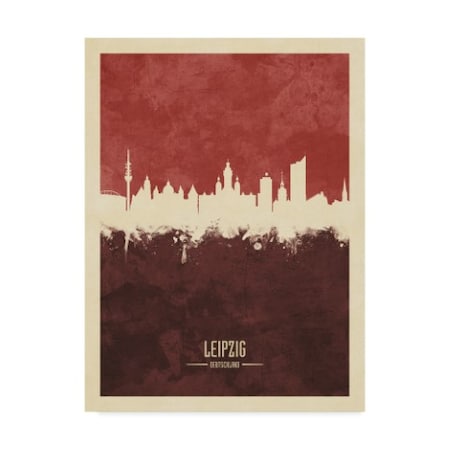 Michael Tompsett 'Leipzig Germany Skyline Red Ii' Canvas Art,24x32